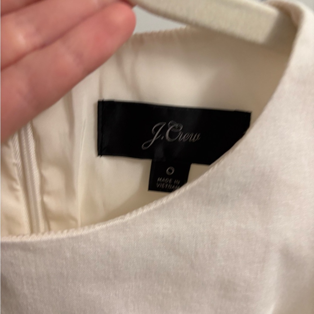 JCrew Elegant Cream Sleeveless Dress - Picture 4 of 6